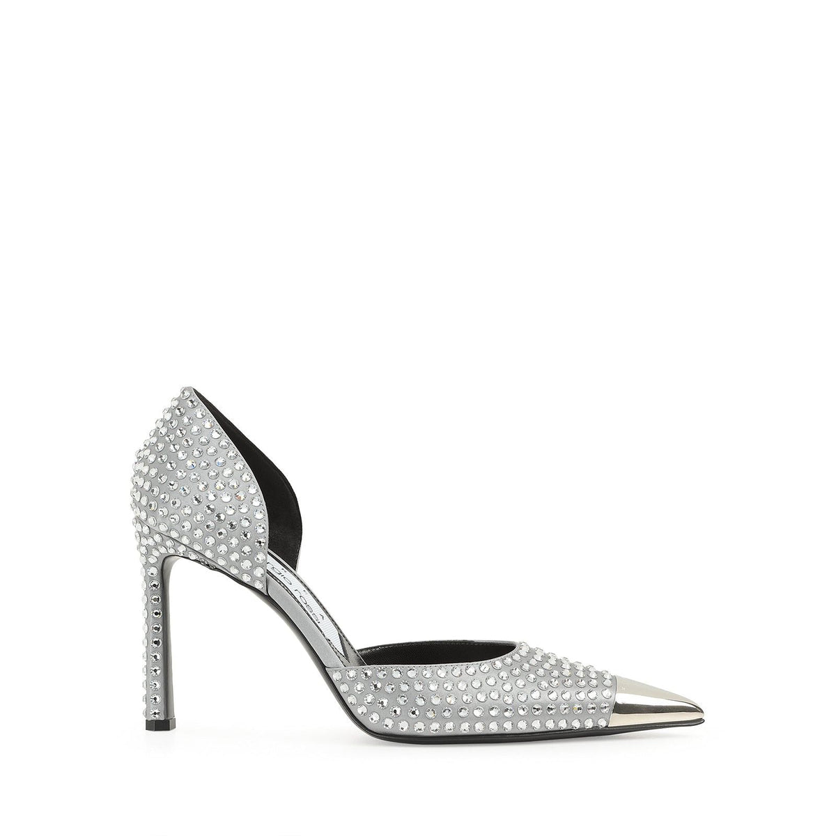 Area Dagger 95 silk pumps - Silver & Crystal
