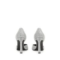 Area Dagger 95 silk pumps - Silver & Crystal