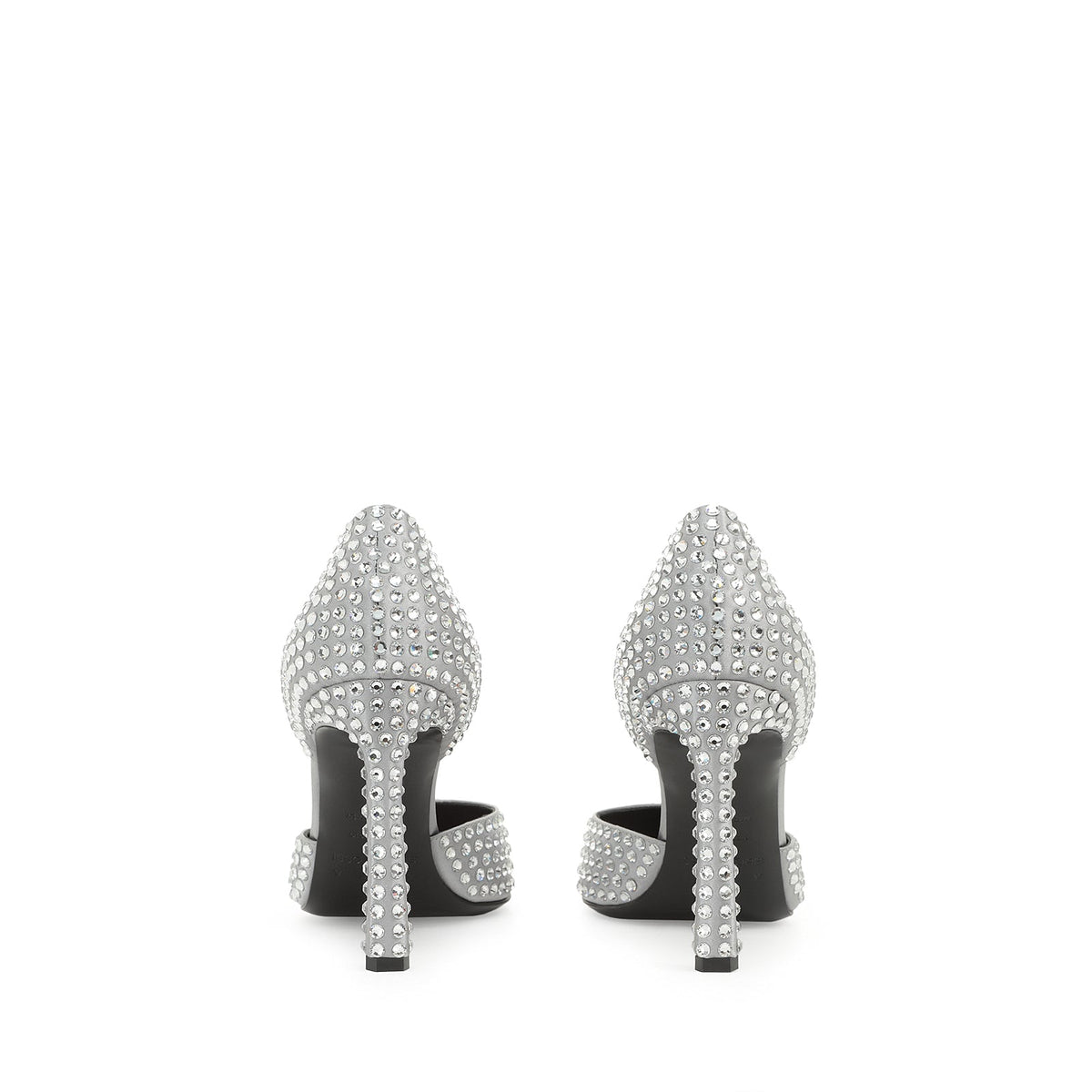 Area Dagger 95 silk pumps - Silver & Crystal