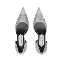 Area Dagger 95 silk pumps - Silver & Crystal