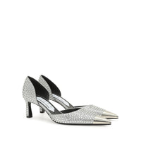 Escarpins Area Dagger 60 en soie - Silver & Crystal