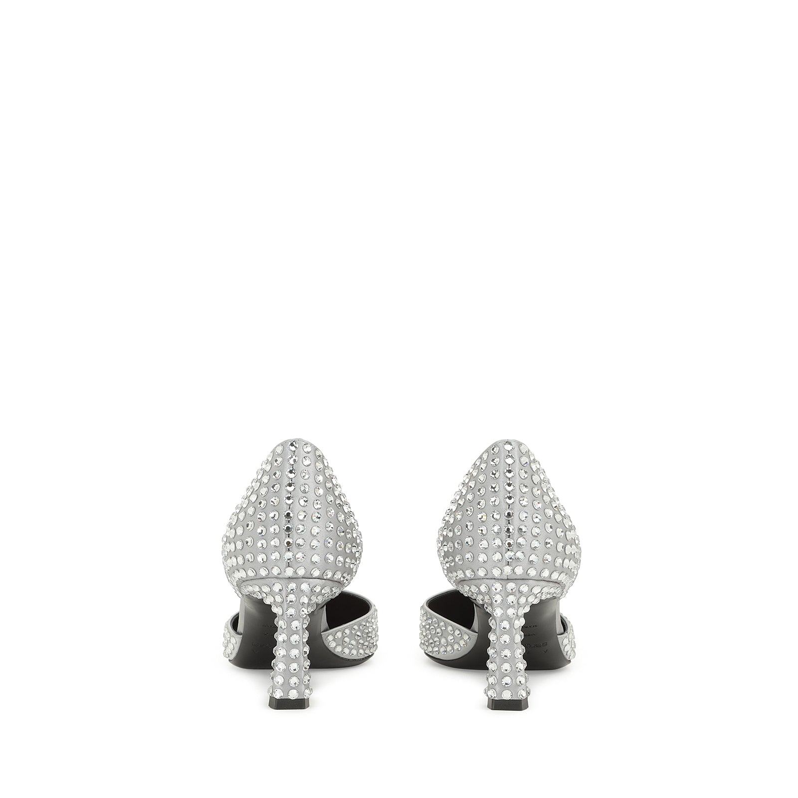 Escarpins Area Dagger 60 en soie - Silver & Crystal