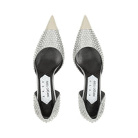 Escarpins Area Dagger 60 en soie - Silver & Crystal