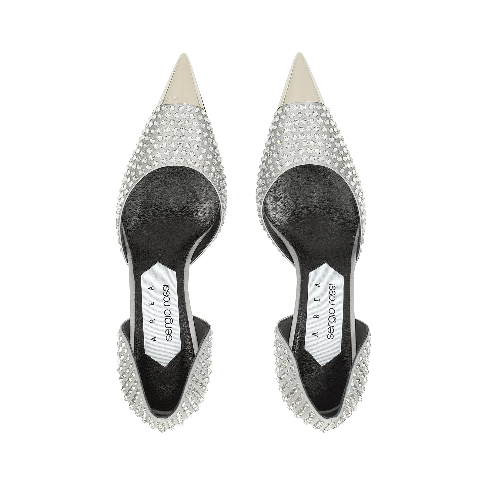 Escarpins Area Dagger 60 en soie - Silver & Crystal