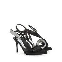 Area Marquise 90 Slingback - Nero & Crystal