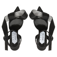 Area Marquise 90 Slingback - Nero & Crystal