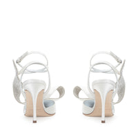 Slingback Area Marquise 90 - Bianco & Crystal