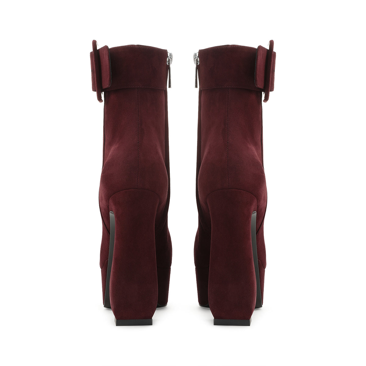 BOTTINES EN DAIM ROUGE