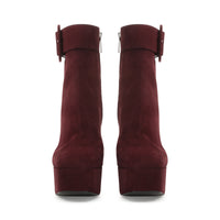 BOTTINES EN DAIM ROUGE