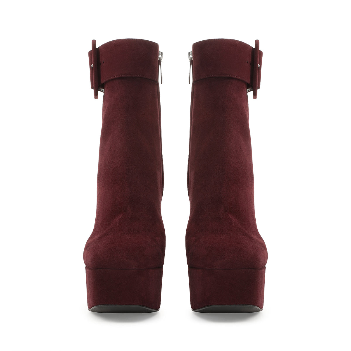 BOTTINES EN DAIM ROUGE
