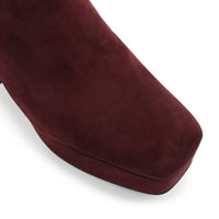 BOTTINES EN DAIM ROUGE