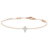 BRACELET MAGIC TOUCH OR ROSE MOTIF CROIX
