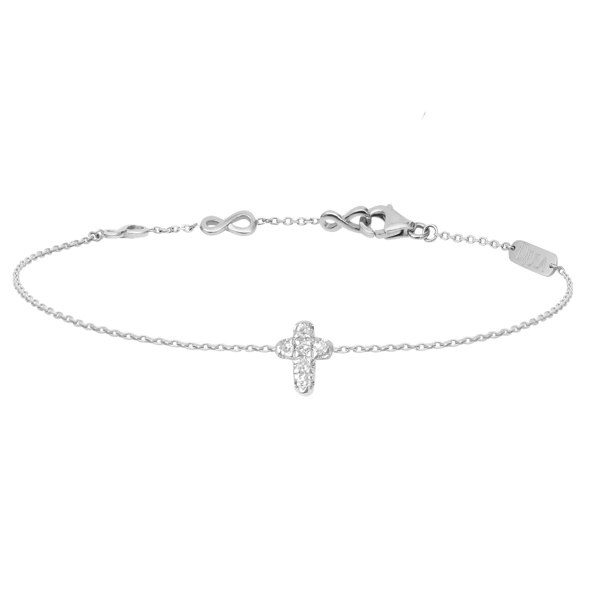 BRACELET MAGIC TOUCH OR BLANC MOTIF CROIX