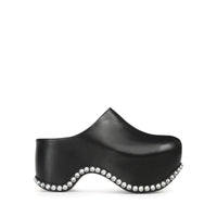 Area Bomb wedge mules - Nero & Crystal