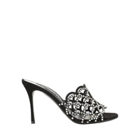 380€   Sandales Sr Mermaid 90 en cuir - Black & Crystal