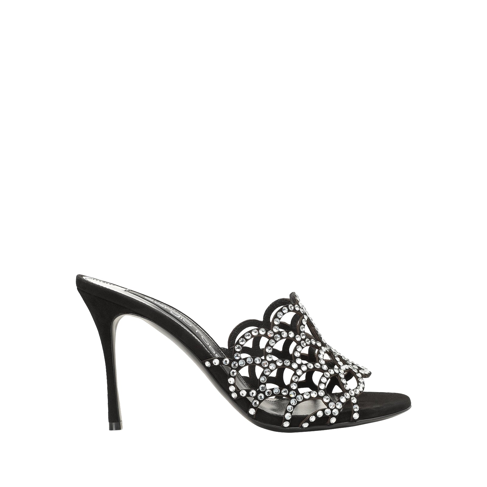 380€   Sandales Sr Mermaid 90 en cuir - Black & Crystal