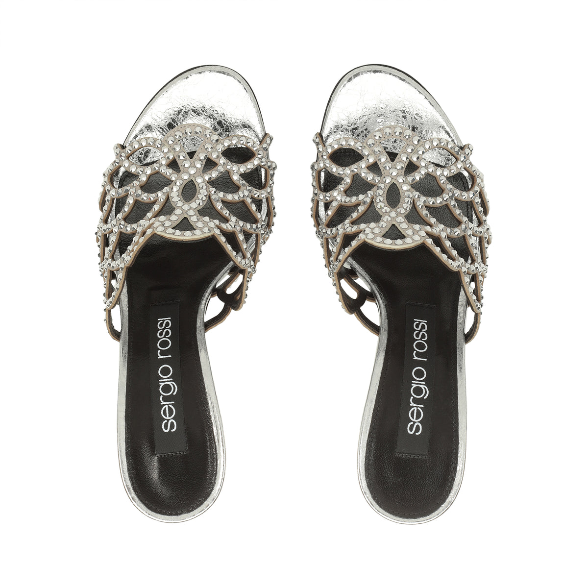 SŒUR SIRÈNE ROCHER LAME'+ROYAL+STRASS SABOTS