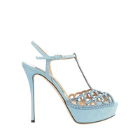 300€   Sandales Sr Mermaid 90 en cuir - Blue Paradise & Light Sapphire