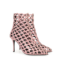 Bottines Sr Mermaid 90 en cuir - Light Rose