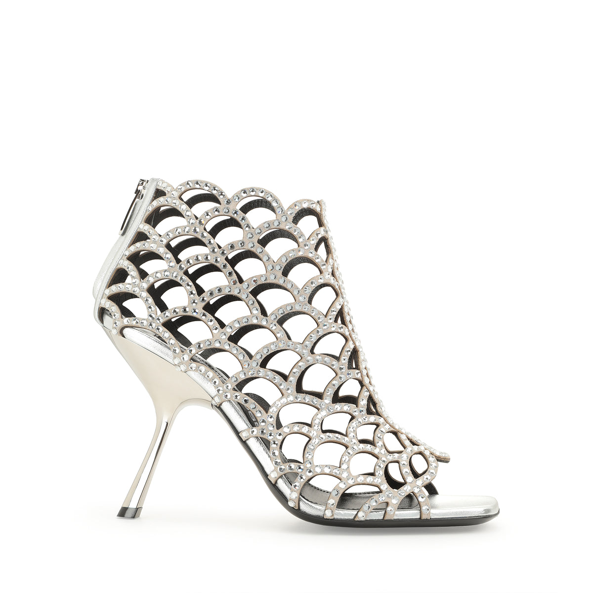 SŒUR SIRÈNE EN SOIE NAPPA + ROYAU + SANDALES EN STRASS