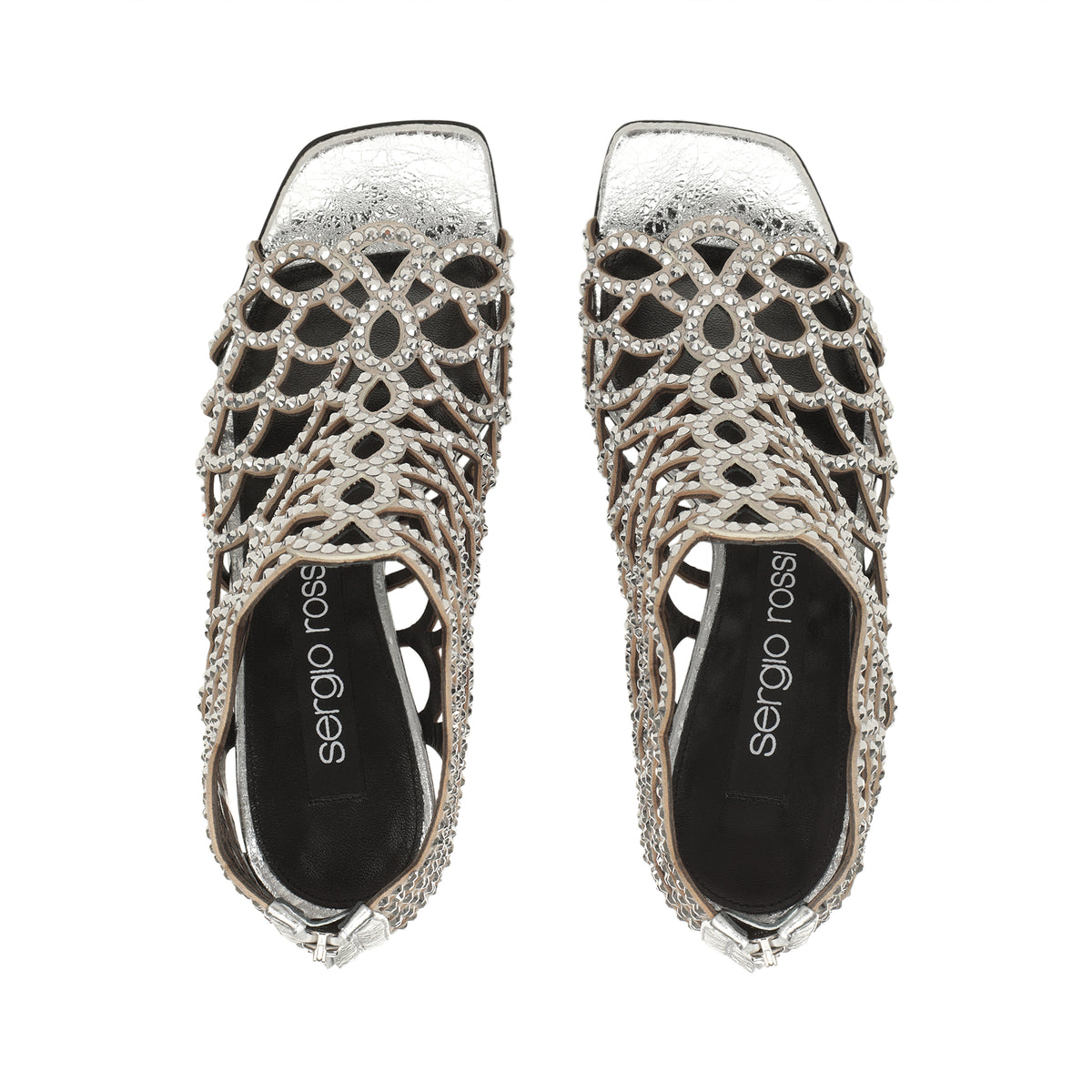 SANDALES SR. SIRÈNE ROCHER LAME'+ROYAL+STRASS
