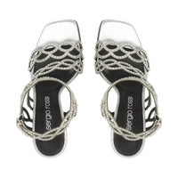 SŒUR SIRÈNE EN SOIE NAPPA + ROYAU + SANDALES EN STRASS