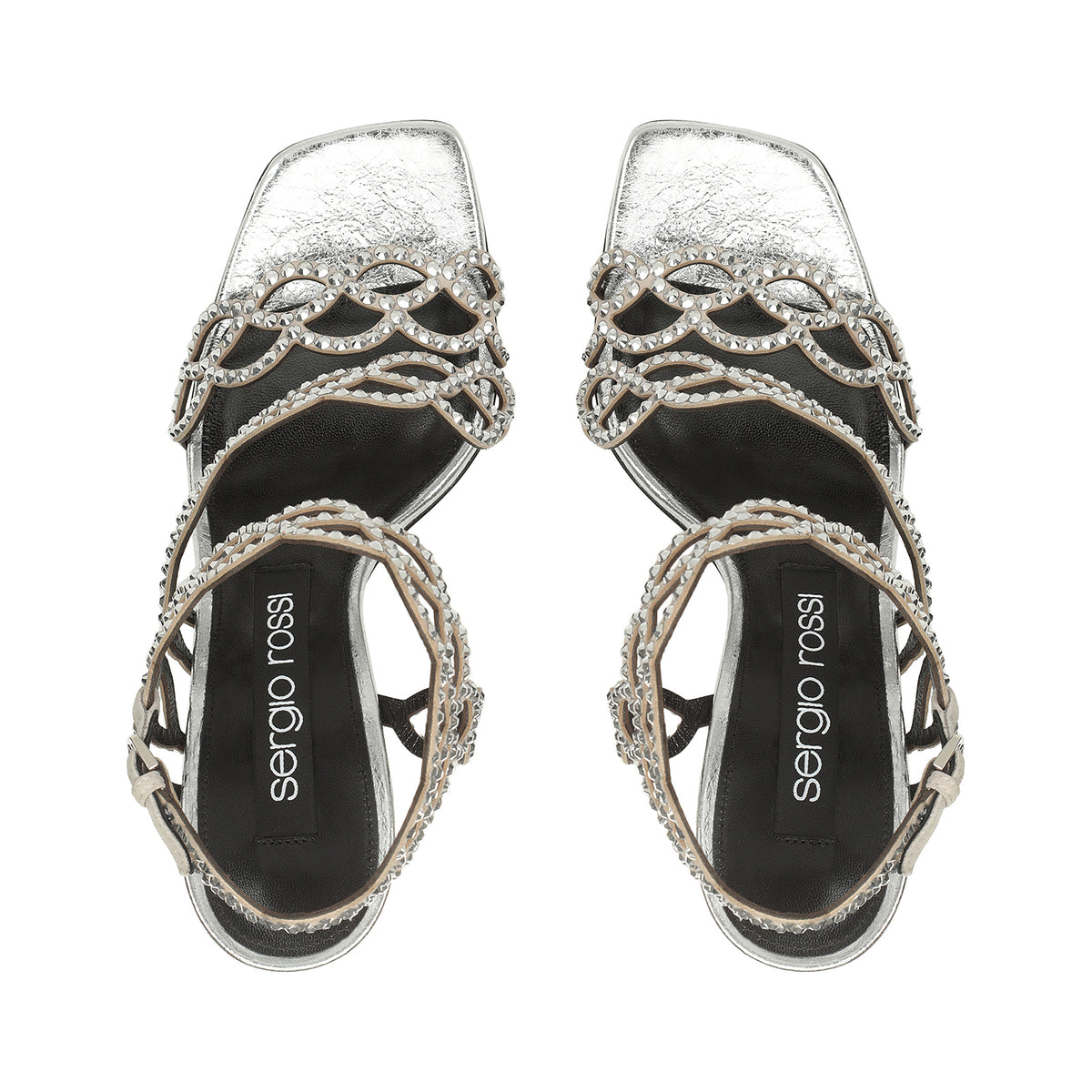 SANDALES SR. SIRÈNE ROCHER LAME'+ROYAL+STRASS