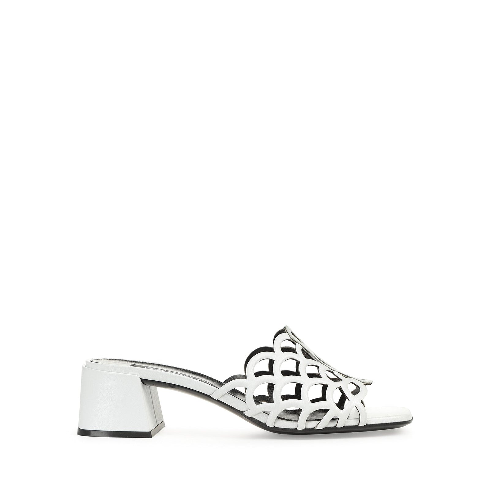 Mules Sr Mermaid 45 en cuir - Bianco