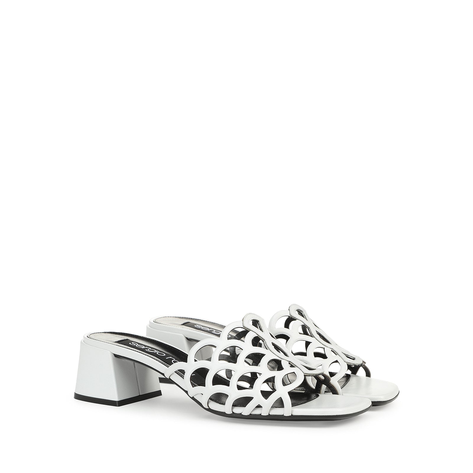 Mules Sr Mermaid 45 en cuir - Bianco