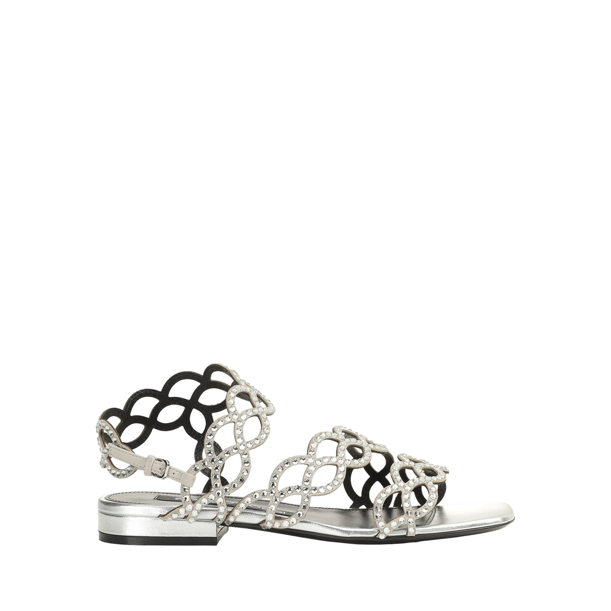 SŒUR SIRÈNE EN SOIE NAPPA + ROYAU + SANDALES EN STRASS