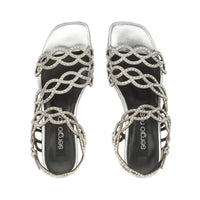 SŒUR SIRÈNE EN SOIE NAPPA + ROYAU + SANDALES EN STRASS
