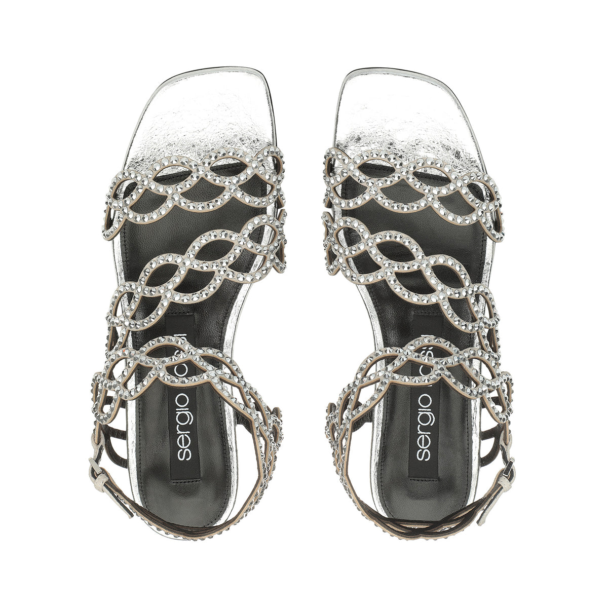 SANDALES SR. SIRÈNE ROCHER LAME'+ROYAL+STRASS