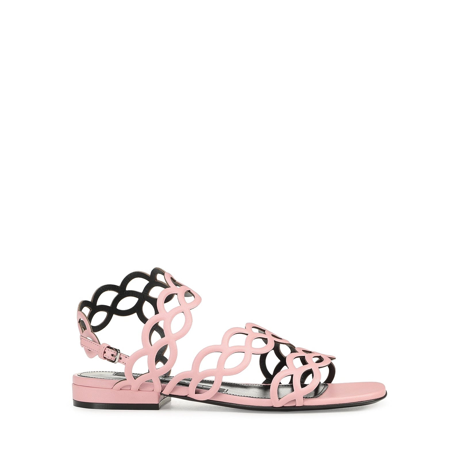 Sandales plates Sr Mermaid en cuir - Light Rose