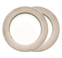 Lot de 2 assiettes de présentation en porcelaine platine - Porcelaine