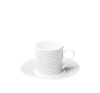 Set of 6 porcelain coffee cups and saucers - Porcelain