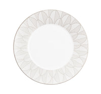 Lot de 6 assiettes  à dîner platine 27cm en porcelaine - Porcelaine