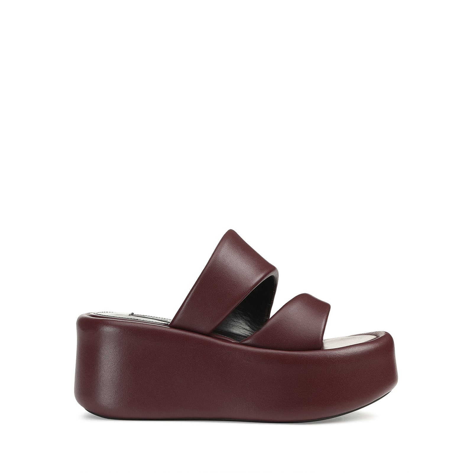Mules à plateforme Sr Spongy 100 en cuir - Wine
