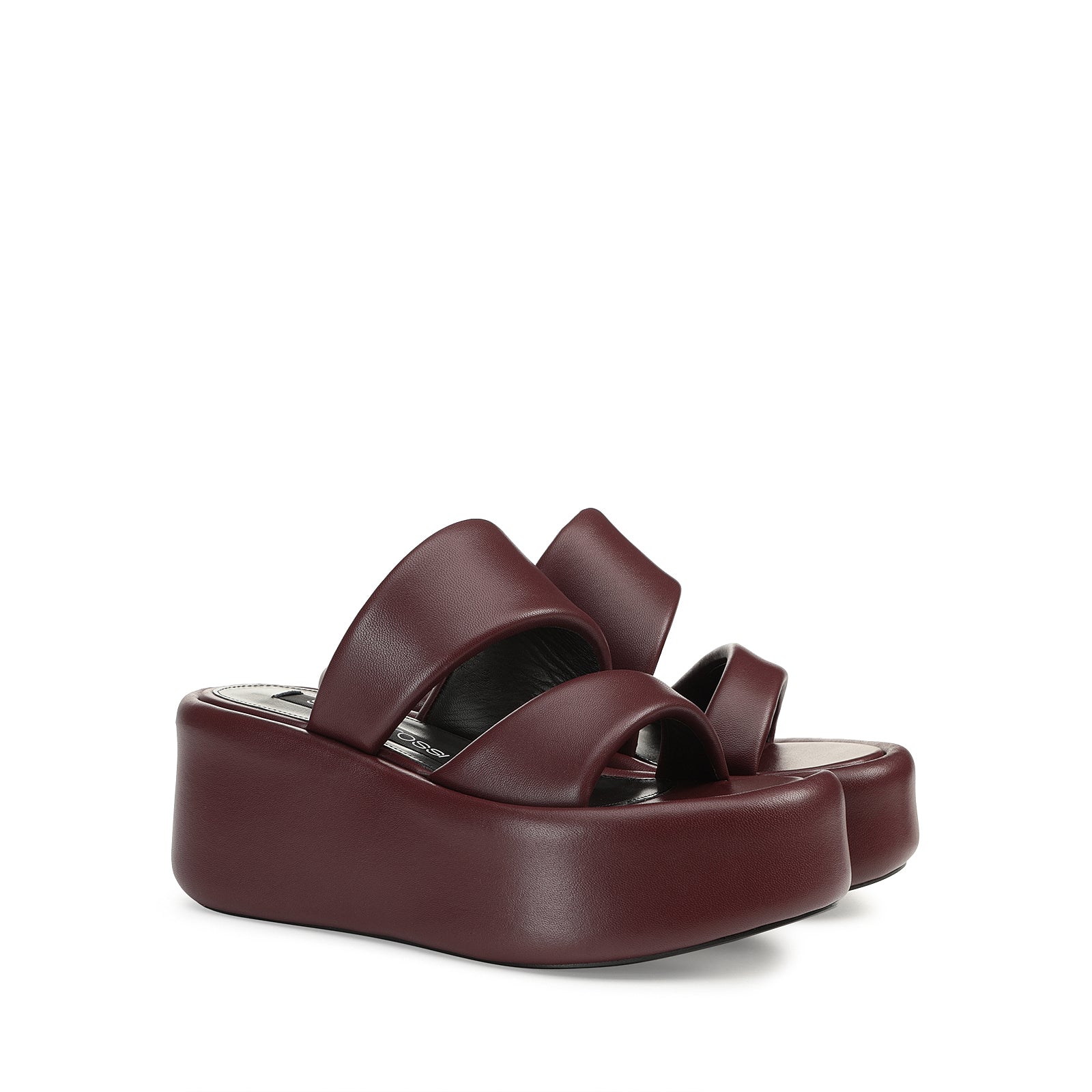 Mules à plateforme Sr Spongy 100 en cuir - Wine