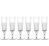 Lot de 6 flûtes à champagne en cristal - Cristal