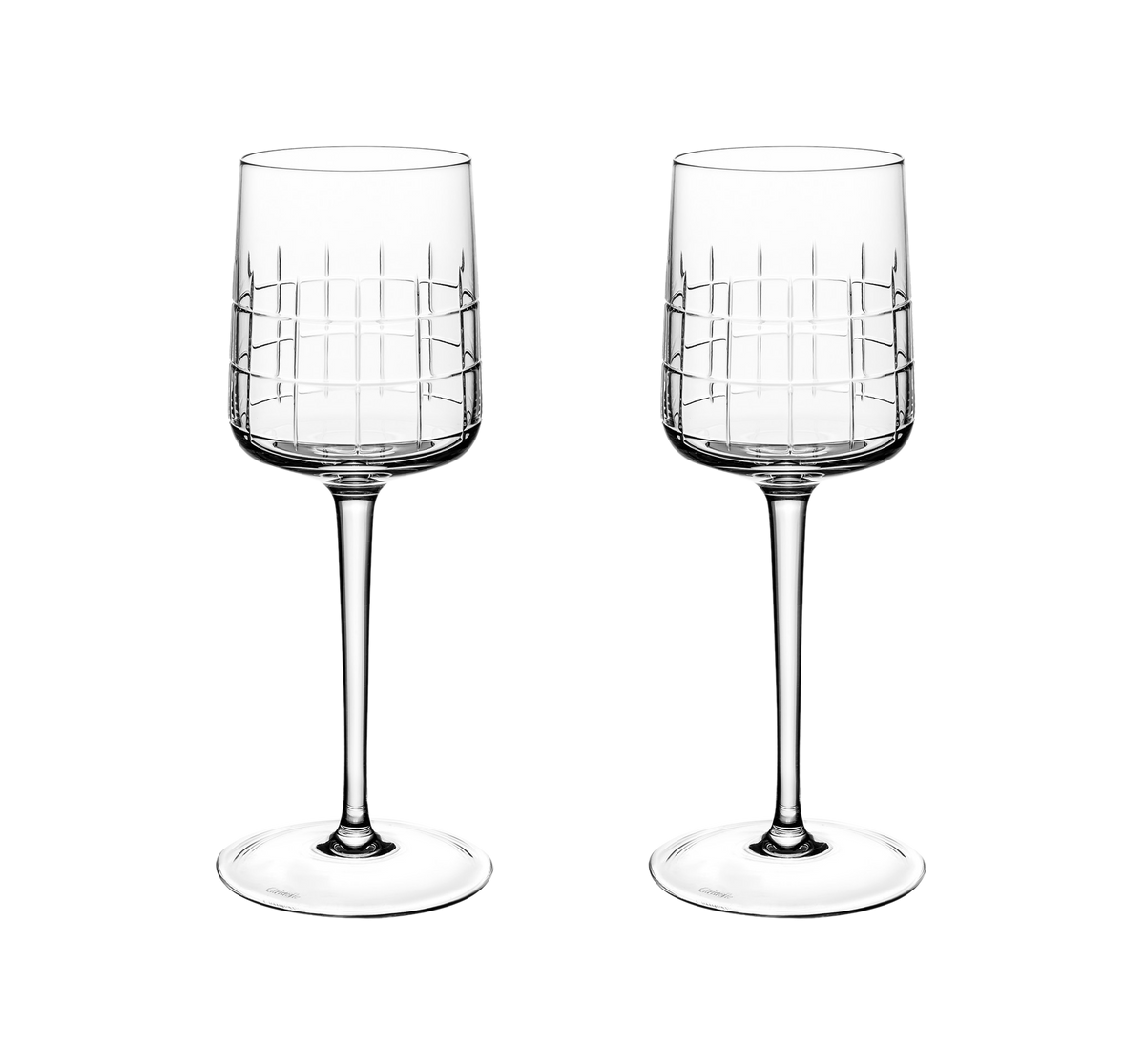 Set of 2 Graphik white wine glasses - Cristal