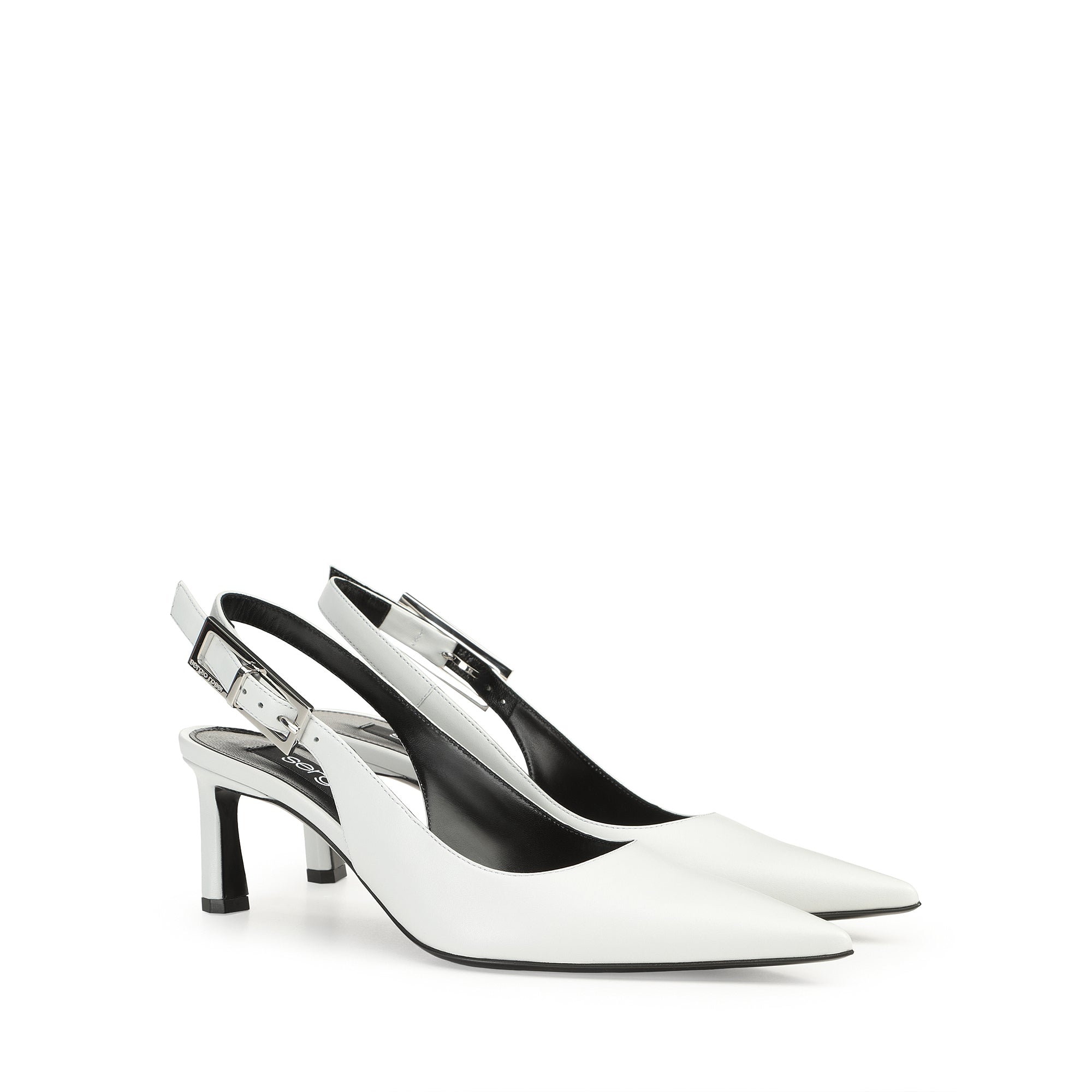 Slingback Sr Nora 60 en cuir - Bianco