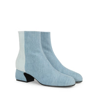 BOTTES ROUGES OUI JEANS + JEANS DELAVE »