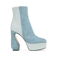 BOTTES ROUGES OUI JEANS + JEANS DELAVE »