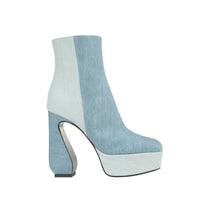BOTTES ROUGES OUI JEANS + JEANS DELAVE »