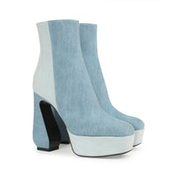 BOTTES ROUGES OUI JEANS + JEANS DELAVE »
