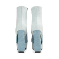 BOTTES ROUGES OUI JEANS + JEANS DELAVE »