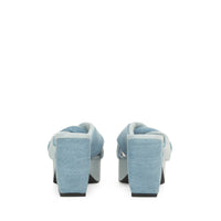 Mules à plateforme Si Rossi 90 en tissu - Blue