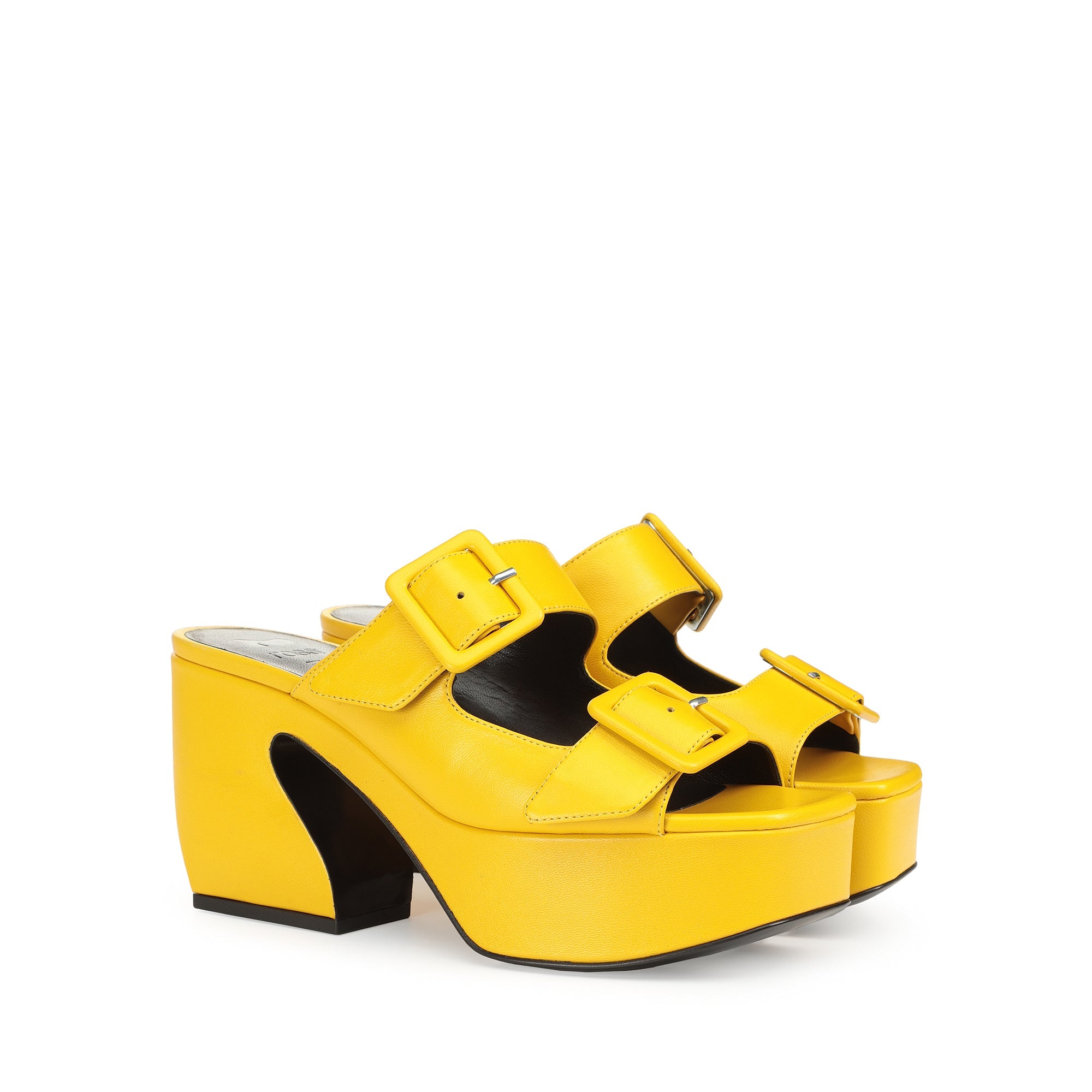 Mules à plateforme Si Rossi 90 en cuir - Mimosa