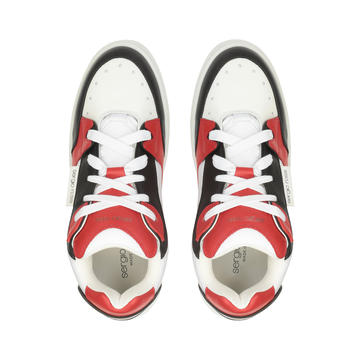 Baskets Sr1 Addict en cuir - Rosso & Fondo Bianco