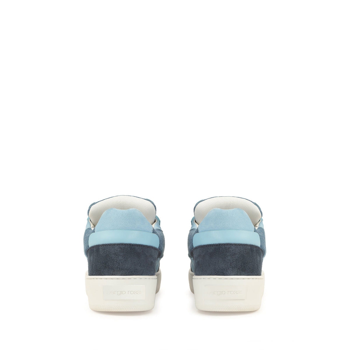 BASKETS SR1 ADDICT HOMMES VELOURS + NAPPA + ROYAL + DENIM
